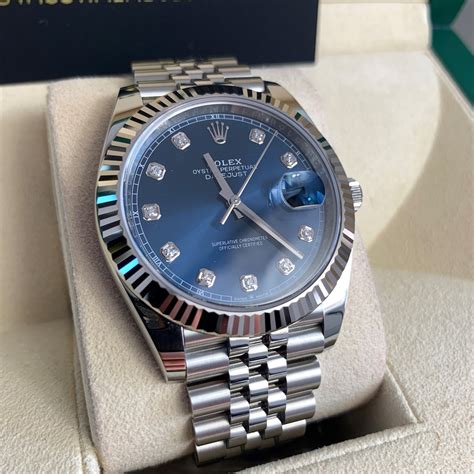 rolex datejust diamond blue|rolex datejust 41 with diamonds.